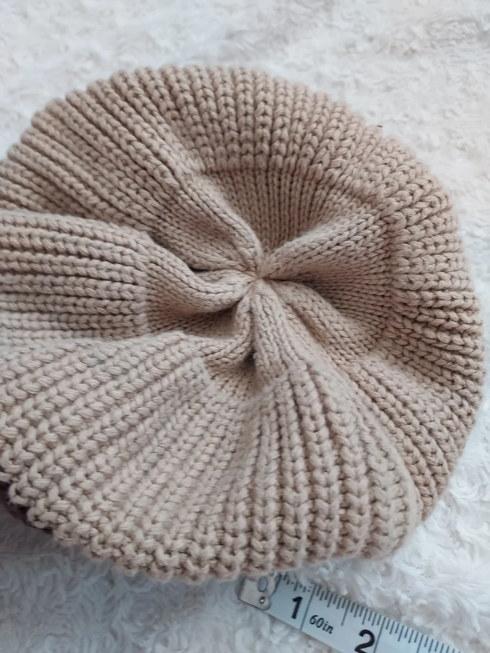 Beige and Brown Knit 100% Cotton  Slouch Beanie Hat Winter Academia Stylish